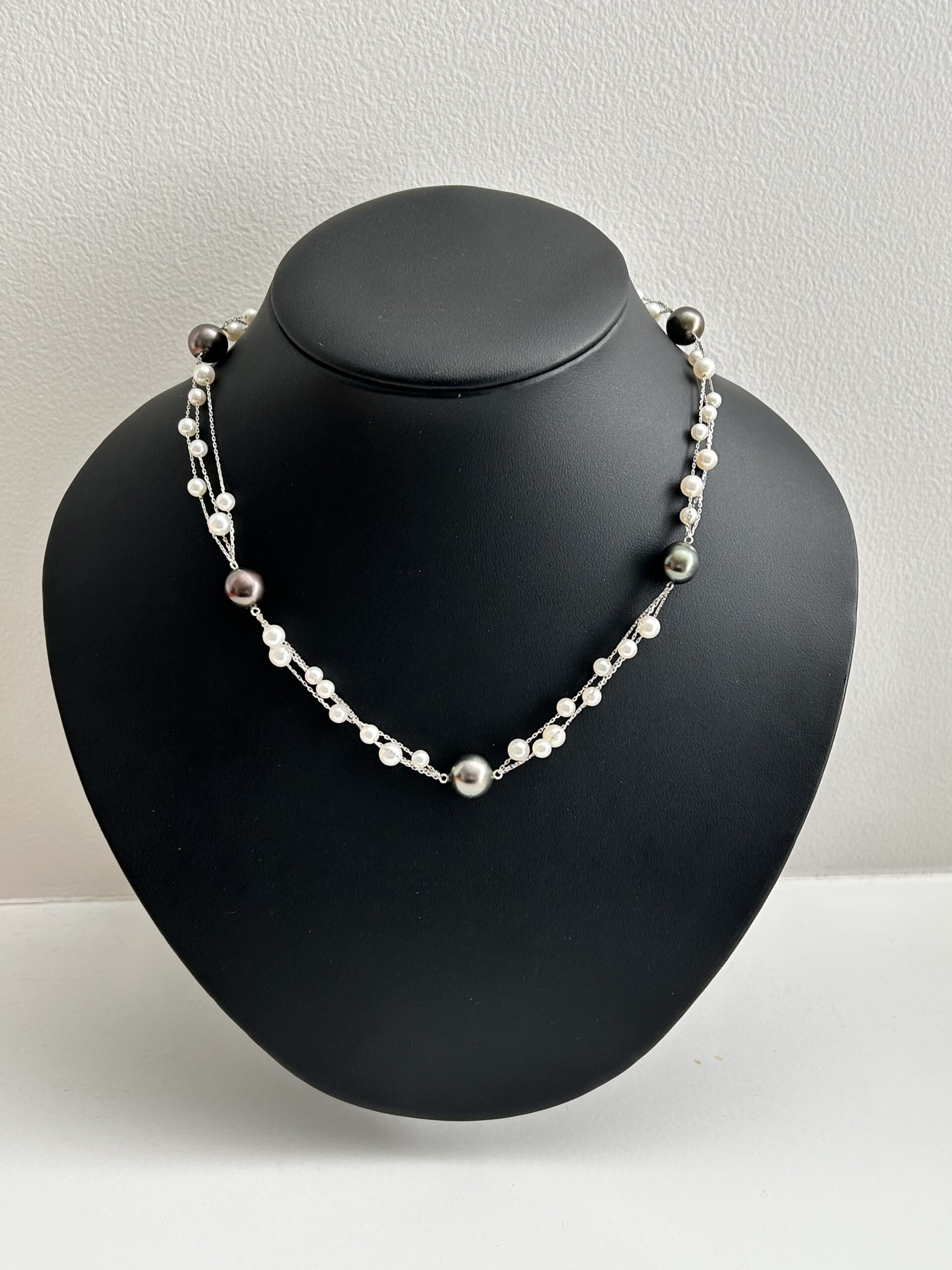 K18WG ﾌﾞﾗｯｸﾊﾟｰﾙ ﾈｯｸﾚｽ